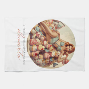 Rollende Scones Grappig Meisjesachtig Gebak Design Theedoek