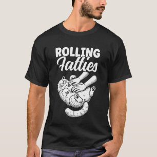 Rollende Vette Dieren Grappige Kat Liefhebber Poes T-shirt