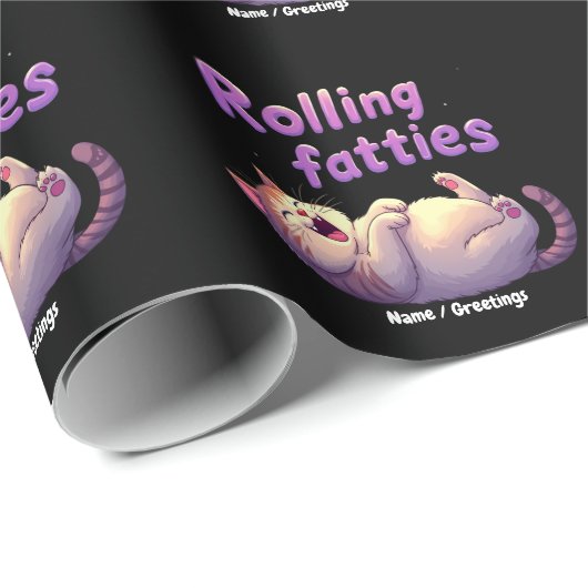 Rollende Vette Katten Kat Meme Grappig & Schattig Cadeaupapier (Rol Hoek)