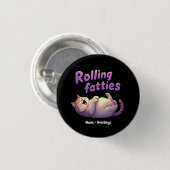 Rollende Vette Katten Kat Meme Grappig & Schattig Ronde Button 3,2 Cm (Voorkant /achterkant)
