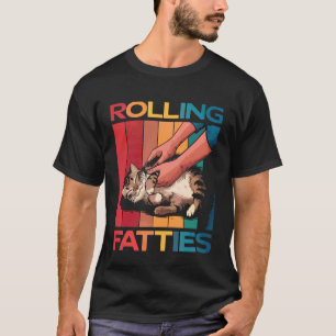 Rollende Vette Katten Kitten Mollige Kat Grappig T-shirt