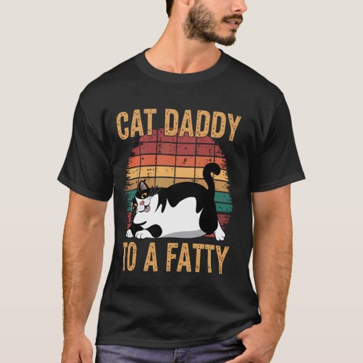 Rollende Vette Kattepapa Van Een Vette T-shirt (Voorkant)