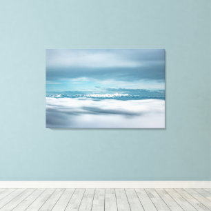 Rollende wolken majestueuze berg Triglav Canvas Afdruk