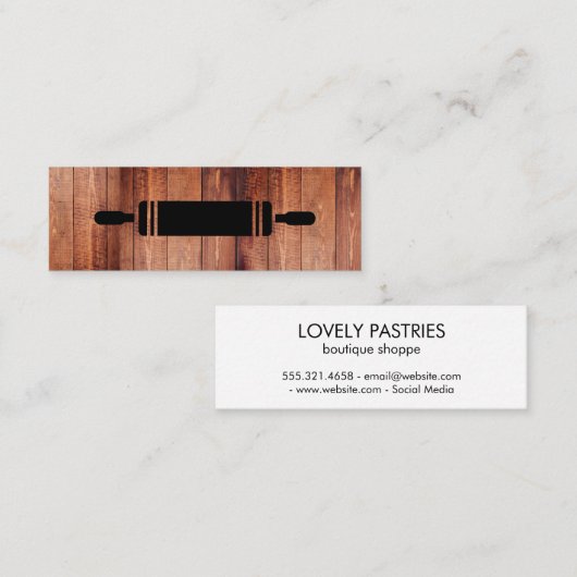 Rollenhout Mini Visitekaartje (Voorkant / Achterkant)