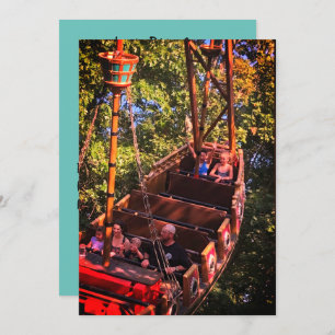 Rollenpark Onderzetter Amusement Park Birthday Inv Kaart