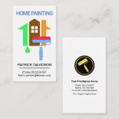 Rollenpenseel Kleurrijke thuiscontractant Visitekaartje (Voorkant / Achterkant)