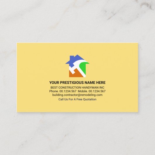 Rollenpenseel Rooftop-gebouw Visitekaartje (Achterkant)