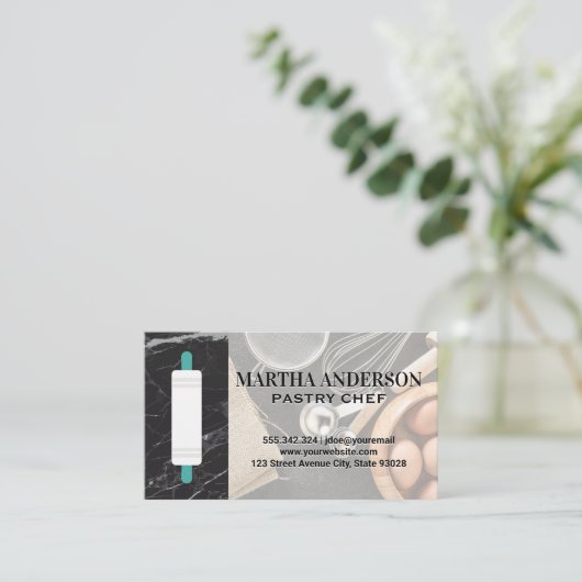 Rollenpin | Baken-ingrediënten en -instrumenten Visitekaartje (Staand voorkant)