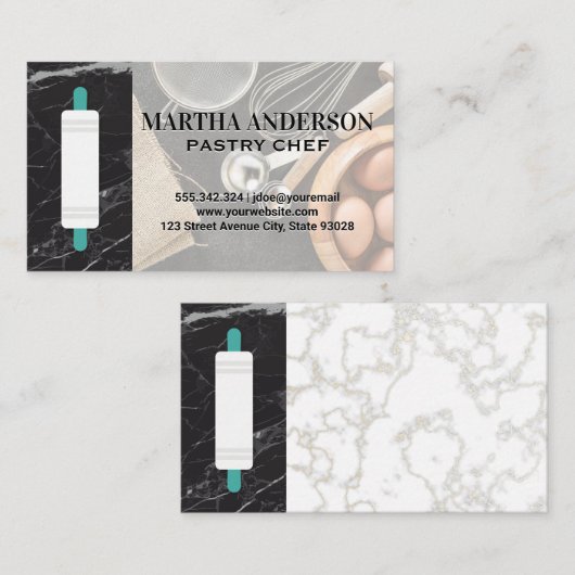 Rollenpin | Baken-ingrediënten en -instrumenten Visitekaartje (Voorkant / Achterkant)