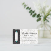 Rollenpin | Goudwitte marmer | Zwarte marmer Visitekaartje (Staand voorkant)