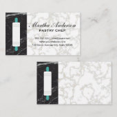 Rollenpin | Goudwitte marmer | Zwarte marmer Visitekaartje (Voorkant / Achterkant)