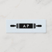 Rollenpinmonogram met strepen mini visitekaartje (Voorkant)