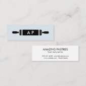 Rollenpinmonogram met strepen mini visitekaartje (Voorkant / Achterkant)