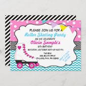 Rollenschaatsen Chevron Birthday Kaart (Voorkant / Achterkant)