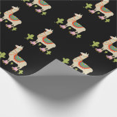 Rollenschaatsen Llama Retro Roller Skater Cadeaupapier (Hoek)