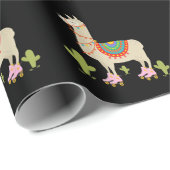 Rollenschaatsen Llama Retro Roller Skater Cadeaupapier (Rol Hoek)
