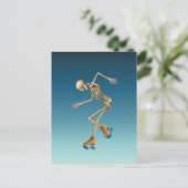 Rollenschaatsen met skelet briefkaart (Staand voorkant)