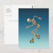 Rollenschaatsen met skelet briefkaart (Voorkant / Achterkant)