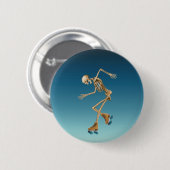 Rollenschaatsen met skelet ronde button 5,7 cm (Voorkant /achterkant)