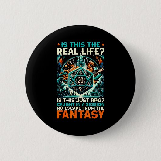 Rollenspel Game Rpg Master D20 Tafel Funny Rp Ronde Button 5,7 Cm (Voorkant)