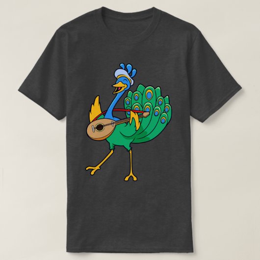 Rollenspel Karakter Bard Minstrel Peacock T-shirt (Design voorkant)