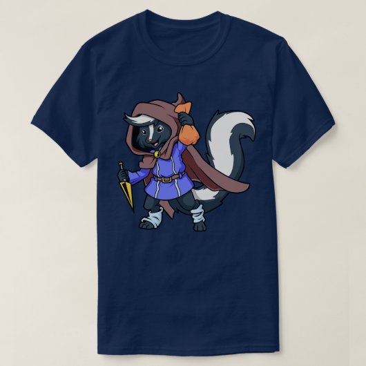 Rollenspel Karakter Dief Rogue Skunk T-shirt (Design voorkant)
