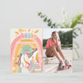 Rollenvakkering Schaats met roovy Birthday Party I Kaart (Staand voorkant)