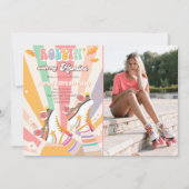 Rollenvakkering Schaats met roovy Birthday Party I Kaart (Voorkant)