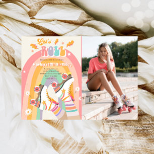 Rollenvakkering Schaats met roovy Birthday Party I Kaart