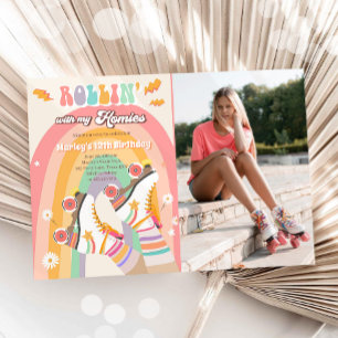 Rollenvakkering Schaats met roovy Birthday Party I Kaart