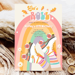 Rollenvakkering Schaats met roovy Birthday Party I Kaart