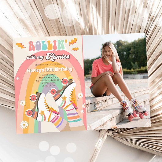 Rollenvakkering Schaats met roovy Birthday Party I Kaart