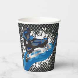 Roller Blade Grunge Blau Verjaardagsfeestje Papier Papieren Bekers