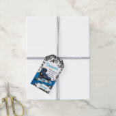 Roller Blade Grunge Blauwe Verjaardagsfeest Cadeau Cadeaulabel (Met Touw)