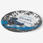 Roller Blade Grunge Blue Birthday Party Papieren Bordje (Gekanteld)