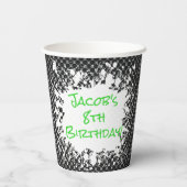 Roller Blade Grunge Green Birthday Party Papieren Bekers (Achterkant)