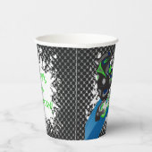 Roller Blade Grunge Green Birthday Party Papieren Bekers (Rechts)