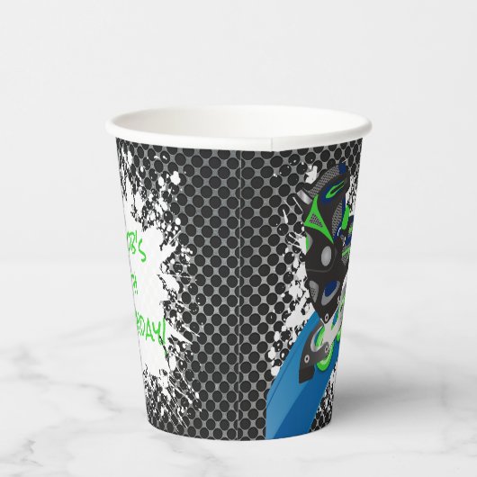 Roller Blade Grunge Green Birthday Party Papieren Bekers (Rechts)