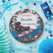 Roller Blade Grunge Red Birthday Party Paper Bord (Feest)