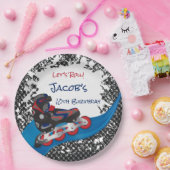 Roller Blade Grunge Red Birthday Party Paper Bord (Feest)