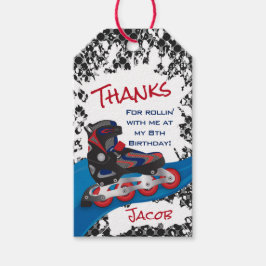 Roller Blade Grunge Rode Verjaardagsfeestje Cadeaulabel