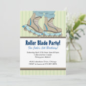 Roller Blade Thmed Birthday Party-uitnodigingen Kaart (Staand voorkant)