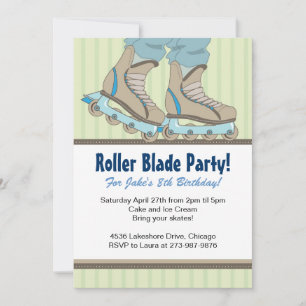 Roller Blade Thmed Birthday Party-uitnodigingen Kaart