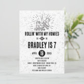 Roller Blading Birthday Party Invitation Kaart (Staand voorkant)