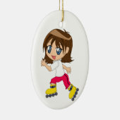 Roller Blading Girl Ornament (Rechts)