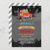Roller blading thema verjaardagsuitnodiging bedankkaart (Voorkant / Achterkant)