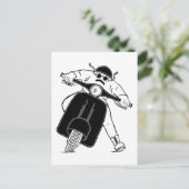 Roller Born to be Wild Scooter Zeichnung Briefkaart (Staand voorkant)