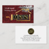 Roller Brush Painting Gold Home Paint Splatter Visitekaartje (Voorkant / Achterkant)