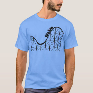 roller coaster cars on the tracks at a adventure g t-shirt