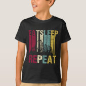 Roller Coaster Eat Sleep Repeat Retro Silhouette T-shirt (Voorkant)